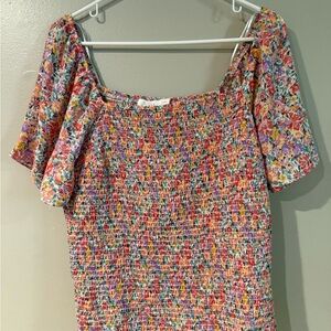 Lush Red and Pink Blouse Vibrant and Stylish